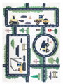 Dětský kusový koberec Bambino 2223 Streets cars cream