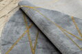 Kusový koberec Emerald 1022 grey and gold kruh
