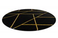 Kusový koberec Emerald geometric 1012 black and gold kruh
