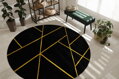 Kusový koberec Emerald geometric 1012 black and gold kruh
