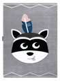 Dětský kusový koberec Petit Raccoon mukki grey