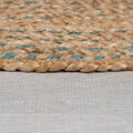 Kusový koberec Capri Jute Natural/Blue kruh