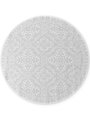 Kusový koberec Duet Rosel White/Gray kruh - na ven i na doma