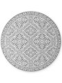 Kusový koberec Duet Rosel White/Gray kruh - na ven i na doma