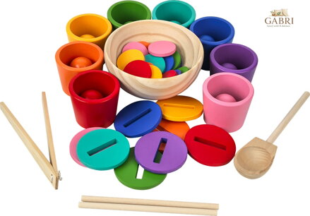 2Kids Toys Duhové kuličky, mince a kalíšky 8 barev - poškozený obal