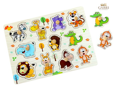 2Kids Toys Dřevěné puzzle Safari 11 dílků