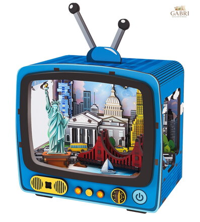 2Kids Toys 3D dřevěná skládačka Retro TV New York