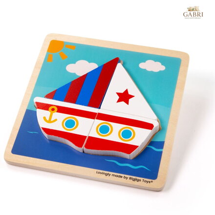 Bigjigs Toys Vkládací puzzle Plachetnice