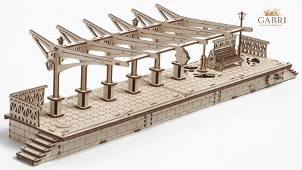 Ugears 3D dřevěné mechanické puzzle Železniční nástupiště