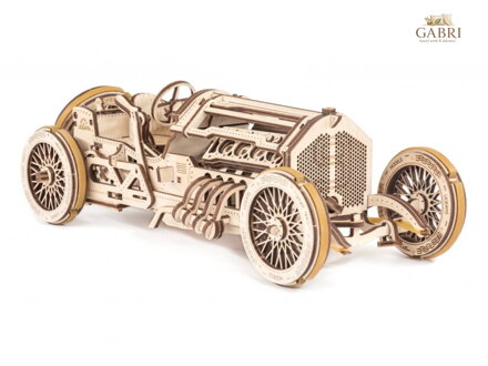 Ugears 3D dřevěné mechanické puzzle U9 Auto (Grand Prix)
