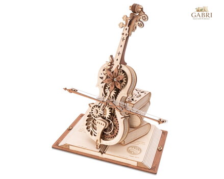 RoboTime 3D dřevěná mechanická skládačka Kouzelné violoncello - poškozený obal