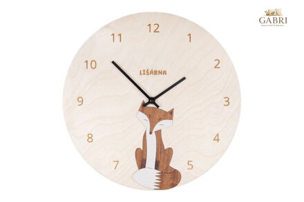 BeWooden Dřevěné hodiny Fox Clock