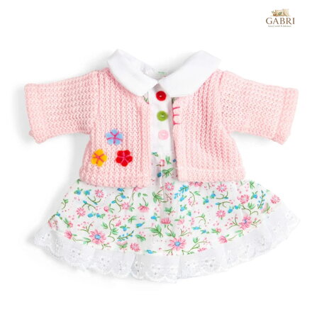 Bigjigs Toys Květinové růžové šaty a svetřík pro panenku 28 cm