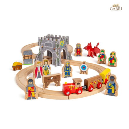 Bigjigs Rail Dřevěná vláčkodráha Středověk