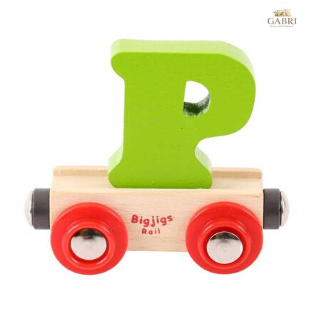 Bigjigs Rail Vagónek dřevěné vláčkodráhy - Písmeno P