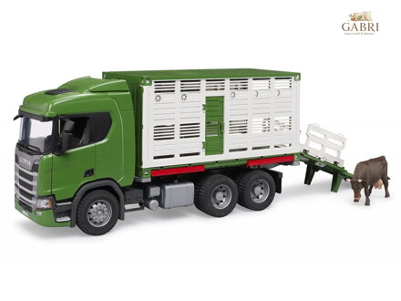 Bruder Přepravník zvířat Scania s figurkou krávy