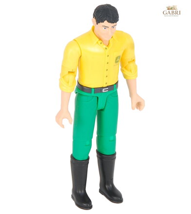 Bruder BWORLD Figurka John Deere ve žlutém triku a zelených kalhotách