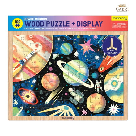 Mudpuppy Dřevěné puzzle Vesmírná mise 100 dílků