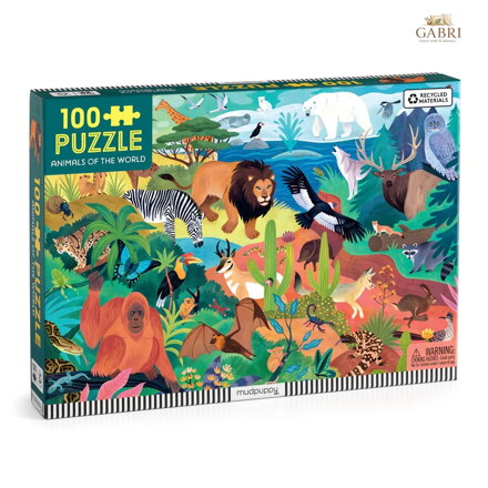 Mudpuppy Zvířata světa Puzzle100 dílků