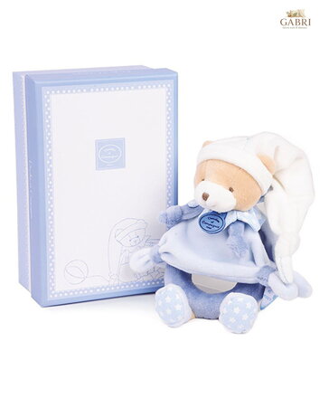 Doudou Dárková sada - Plyšové chrastítko medvídek 19 cm