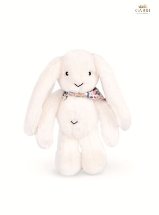 Doudou Plyšový králíček s šátkem bílý 35 cm