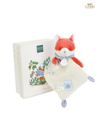 Doudou Dárková sada Plyšová liška Romarin s chrastítkem 21 cm
