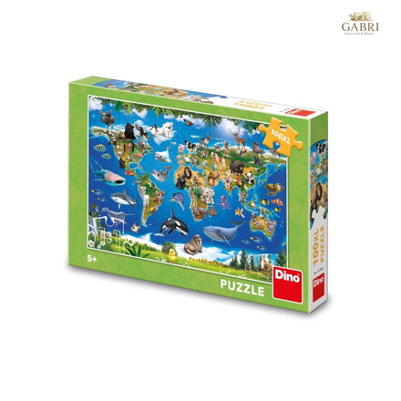 Dino Puzzle Mapa zvířat 100 XL dílků