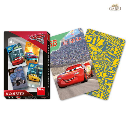 Dino Hrací karty CARS 3 Kvarteto