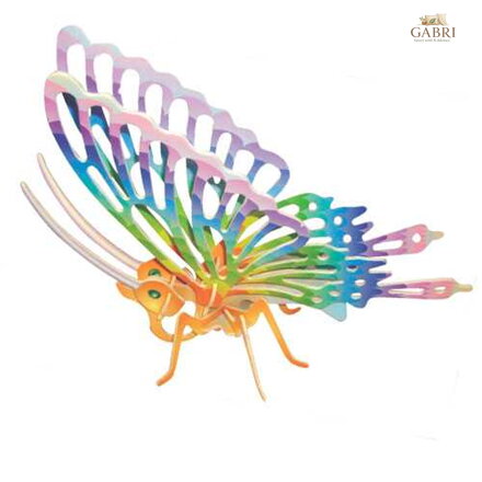 Woodcraft Dřevěné 3D puzzle Motýl barevný
