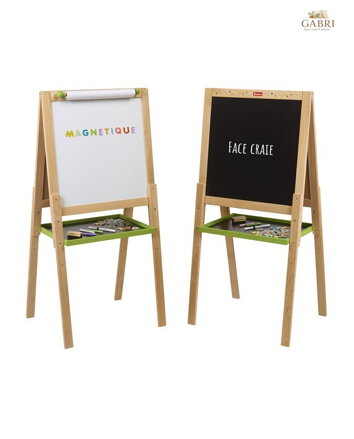 Jeujura Dřevěná multifunkční tabule 54x54 cm s rolí papíru