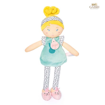 Doudou Jolijou Panenka LES PIPELLETTES 25 cm 1 ks tyrkysová