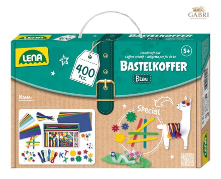 Lena Kreativní kufřík pro malé kutily, modrý 400 ks