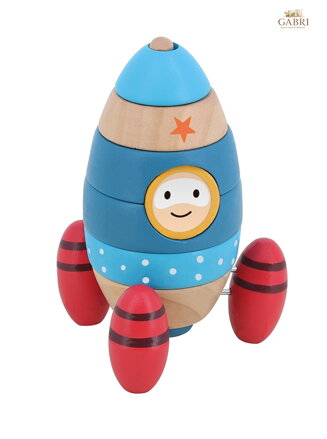 Vilac Dřevěná nasazovací věž s překvapením Raketa