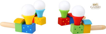 small foot Dřevěná hra foukací míč vlak 1 ks