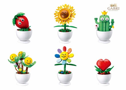 Sluban Flowers M38-B1073  Květiny s očima malé Displej 6 ks