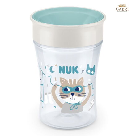NUK hrnek Magic Cup s víčkem 230ml tyrkysová