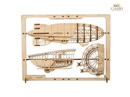 Ugears 2,5D dřevěné mechanické puzzle Vzducholoď Zeppelin
