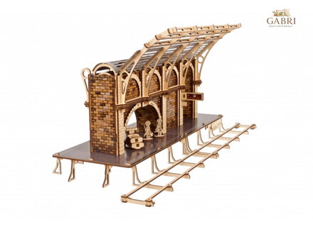 Ugears 3D dřevěné mechanické puzzle Harry Potter - vlakové nástupiště
