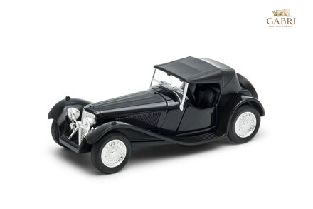 Welly SS Jaguar 100 se střechou model 1:34 stříbrný