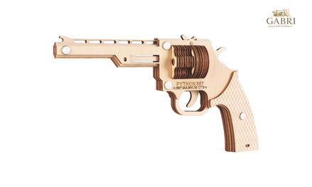 Woodcraft Dřevěné 3D puzzle Zbraň na gumičky Revolver