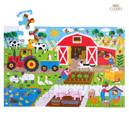 Bigjigs Toys Podlahové puzzle Farma 48 dílků