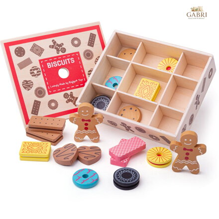 Bigjigs Toys Box s dřevěnými sušenkami