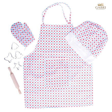 Bigjigs Toys Kuchařský set se zástěrou s puntíky