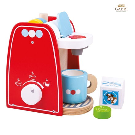 Bigjigs Toys Dřevěný kávovar červený - poškozený obal