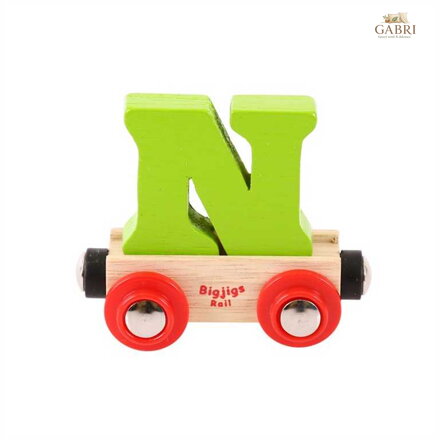 Bigjigs Rail Vagónek dřevěné vláčkodráhy - Písmeno N