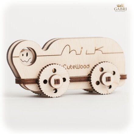 CuteWood Dřevěné 3D puzzle Kamion s mlékem