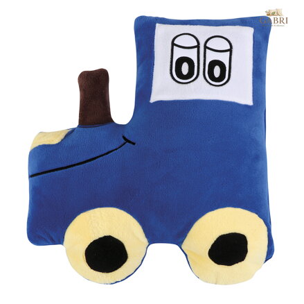 Tvarovaný polštářek modrý traktor