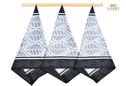 Kuchyňská utěrka 50x70cm geometrie černá