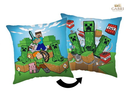 Jerry Fabrics Polštářek Minecraft Creeper rush 40x40 cm