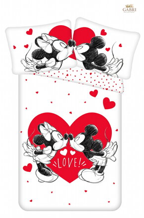 Jerry Fabrics Povlečení Mickey and Minnie Love 05 140x200, 70x90 cm